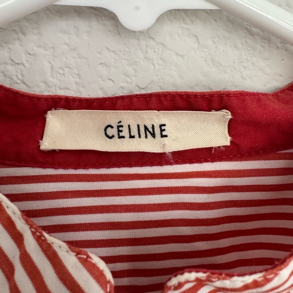 Vintage CELINE Stripe Shirt 36 - Picture 5 of 6